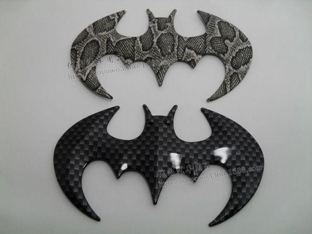 Snake Bat Logo - 1PCS 3D Styling Black Batman Carbon Fiber Car Emblem Badge Vinyl ...