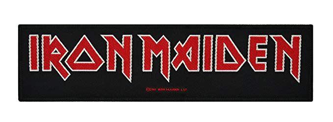 Iron Maiden Logo - Iron Maiden - Logo (woven superstrip patch): Amazon.co.uk: Clothing