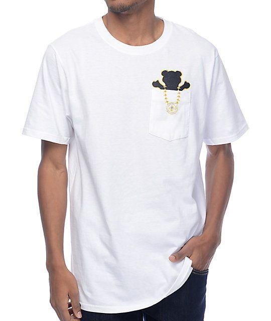 LRG Pocket Logo - LRG x Grizzly Boss Bear White Pocket T-Shirt | Zumiez