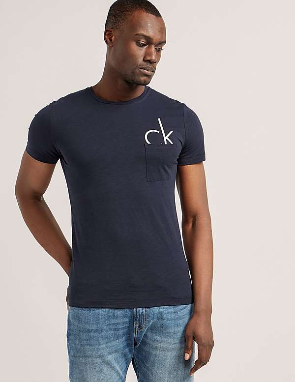 LRG Pocket Logo - Gorgeous Calvin Klein Pocket Half Logo Short Sleeve T-Shirt ...