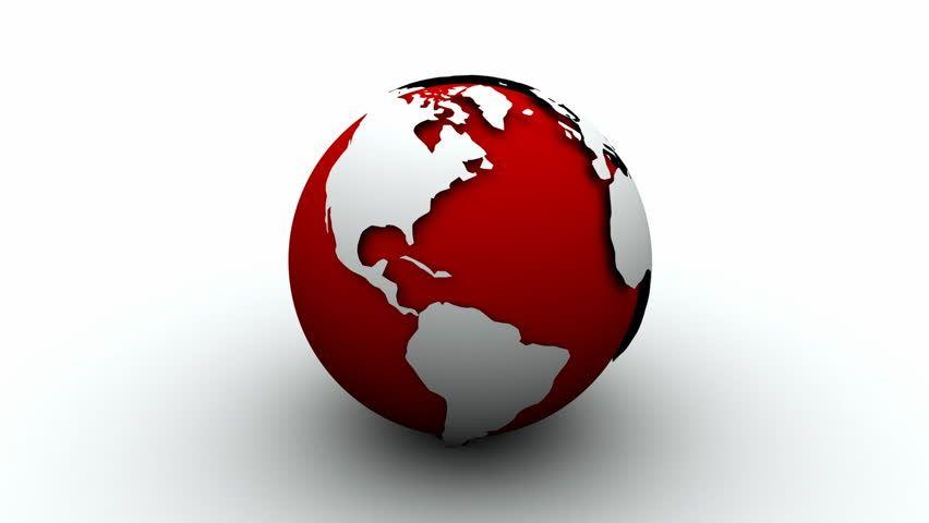 Red White Globe Logo - White and Red Earth Globe Stock Footage Video (100% Royalty-free ...