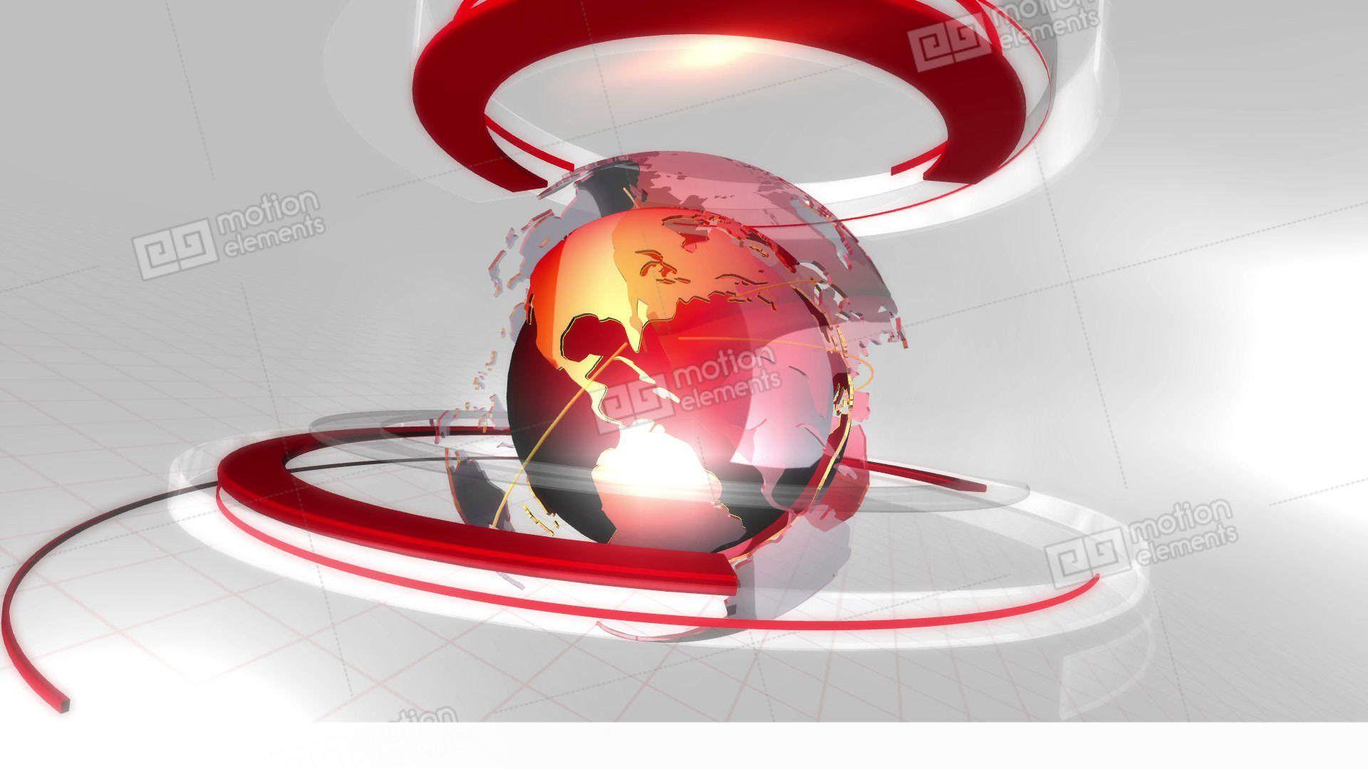 Red White Globe Logo - Globe Ring Background Red White Stock Animation | 11348716