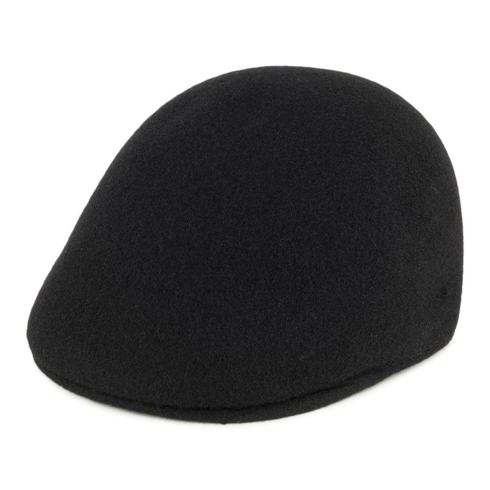 Kangol Hats Logo - Kangol Hats Seamless Wool 507 Logo Flat Cap - Black from Village Hats.