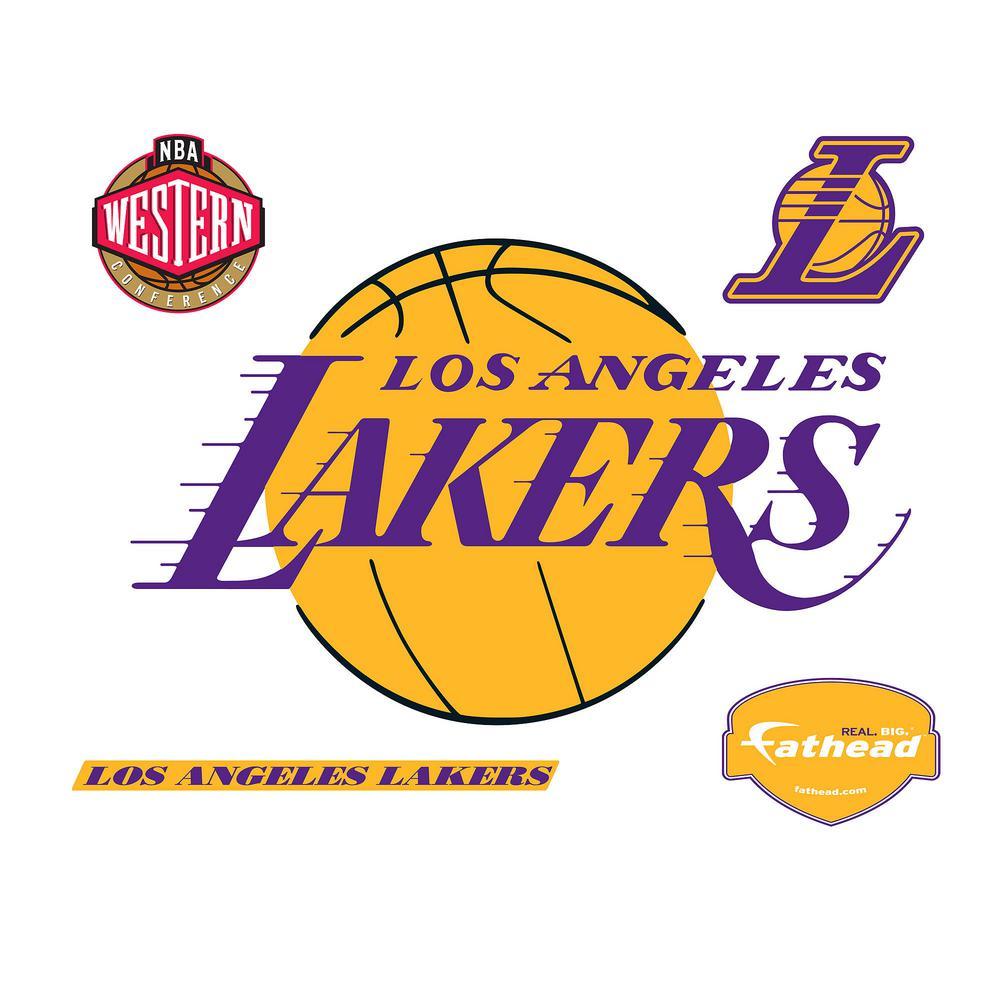 Los Angeles Lakers Logo - Fathead 31 in. H x 50 in. W Los Angeles Lakers Logo Wall Mural-62 ...