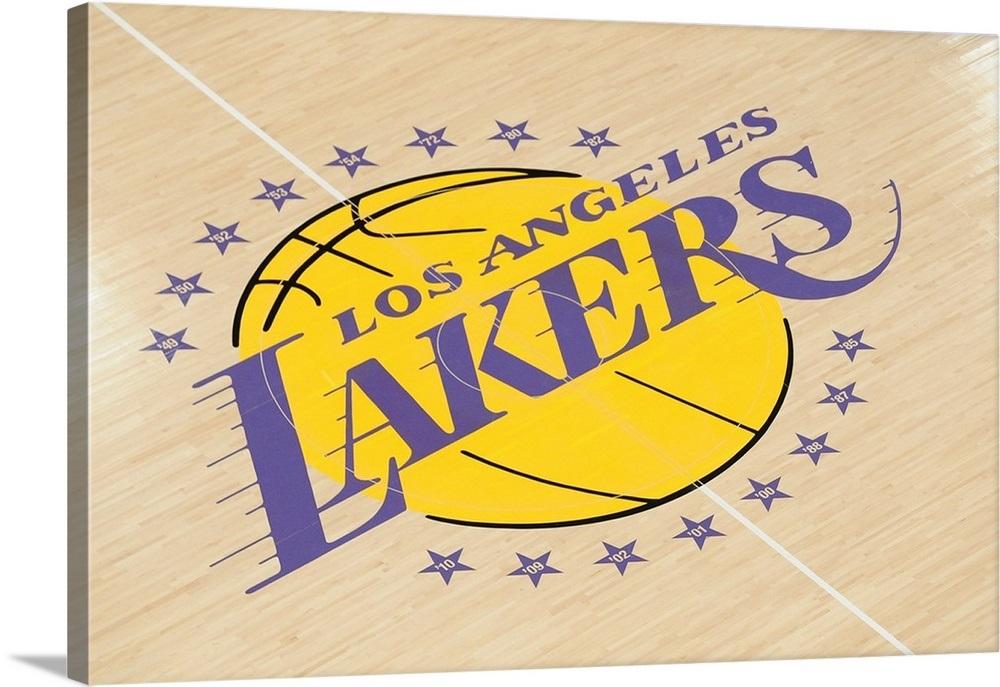 Los Angeles Lakers Logo - A view of the Los Angeles Lakers logo Wall Art, Canvas Prints ...
