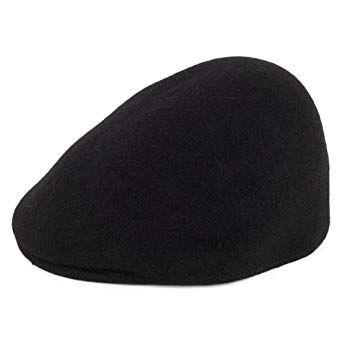 Kangol Hats Logo - Kangol Hats Seamless Wool 507 Logo Flat Cap - Black MEDIUM: Clothing