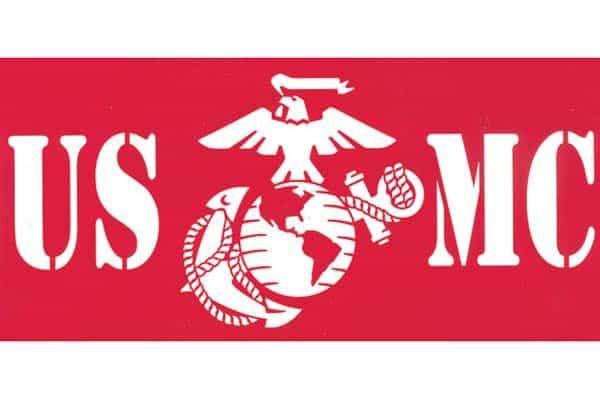 Red White Globe Logo - USMC Eagle Globe Anchor Decal Designed in Red and White