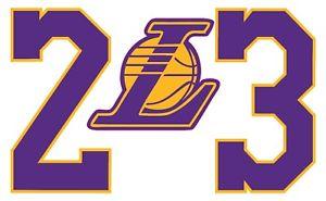 LeBron Lakers Logo - Los Angeles LA Lakers LeBron James Logo Decal Sticker Self Adhesive ...