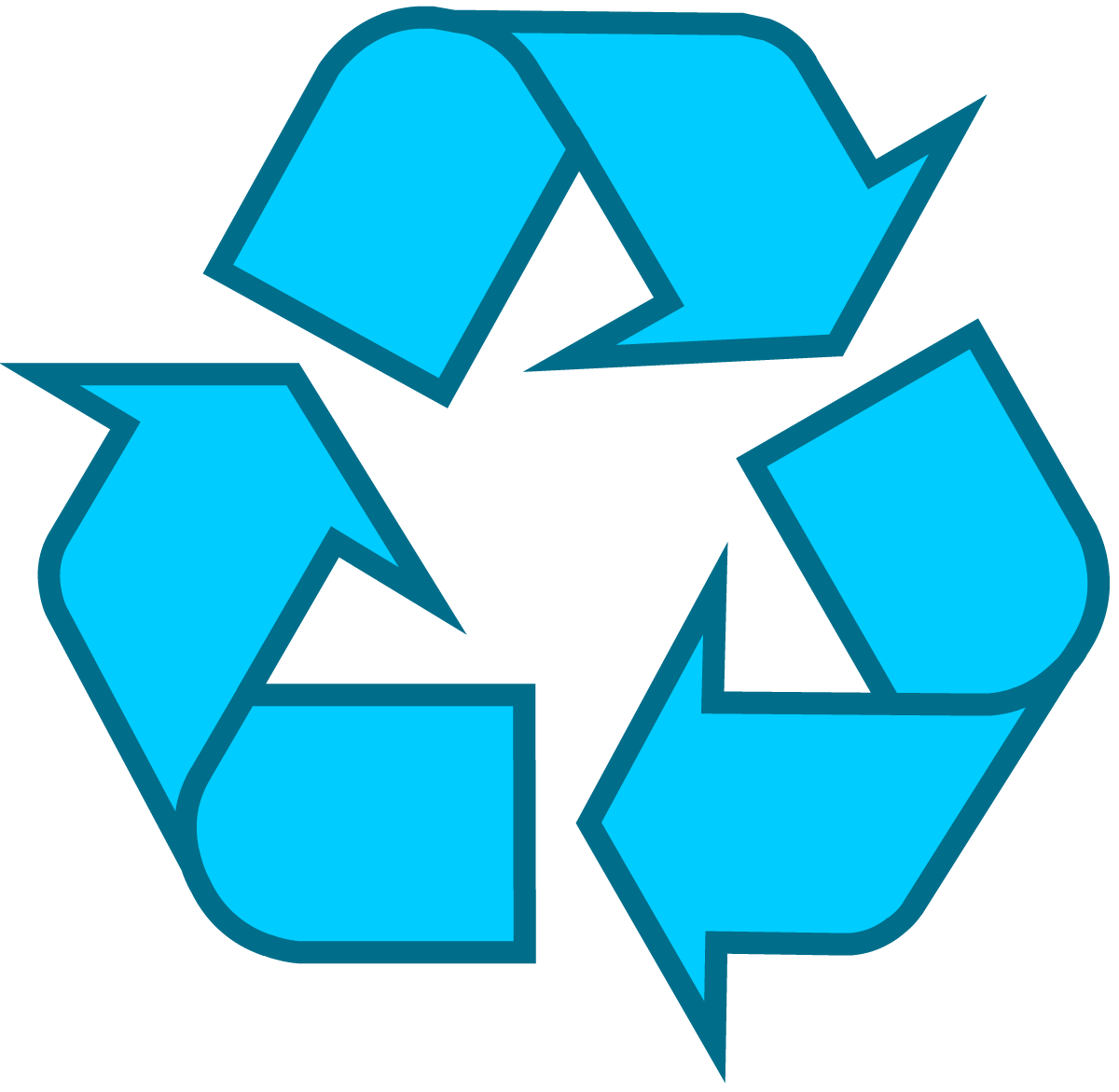Light Blue Lime Green Logo - Recycling Symbol - Download the Original Recycle Logo
