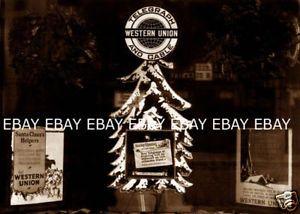 1900 Western Union Logo - EARLY 1900'S WESTERN UNION TELEGRAPH CABLE CHRISTMAS WINDOW DISPLAY ...