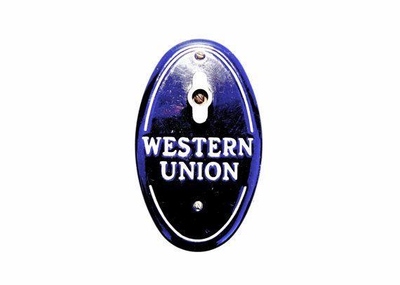 1900 Western Union Logo - Vintage Western Union Porcelain Messenger Boy Call Box ...