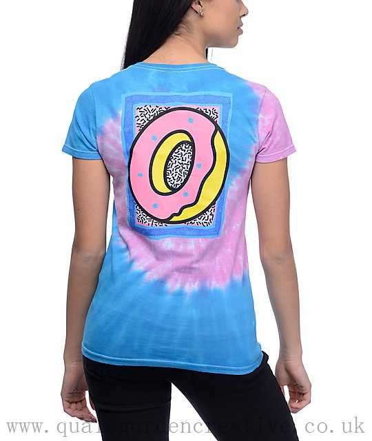 Tie Dye Odd Future Logo - Women's Odd Future OF Donut Logo Blue & Pink Tie Dye Long Sleeve T ...