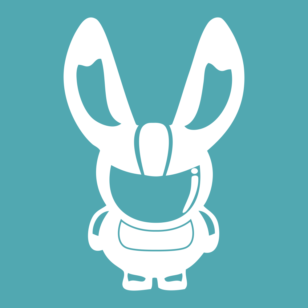 Rabbit Racing Logo - White cut vinyl White Rabbit Racing logo