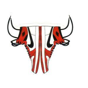 Air Jordan 1 Logo - Nike Air Jordan 1 Sneakers Bulls 9cm suitcase luggage Decal glossy ...
