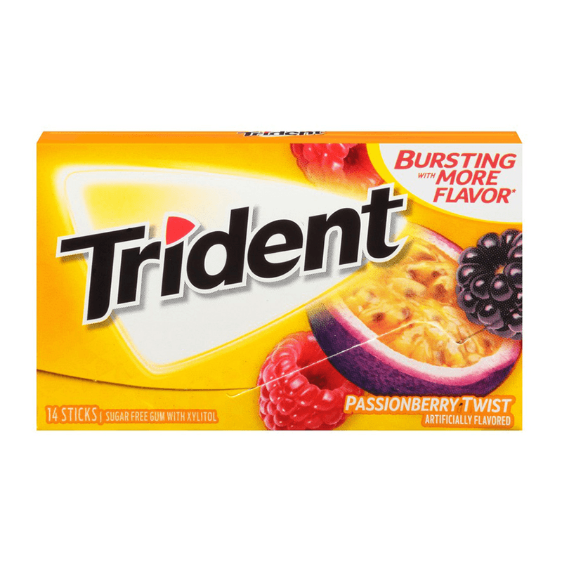 Trident Gum Logo - Trident Gum Passionberry Twist 14pc - American Fizz
