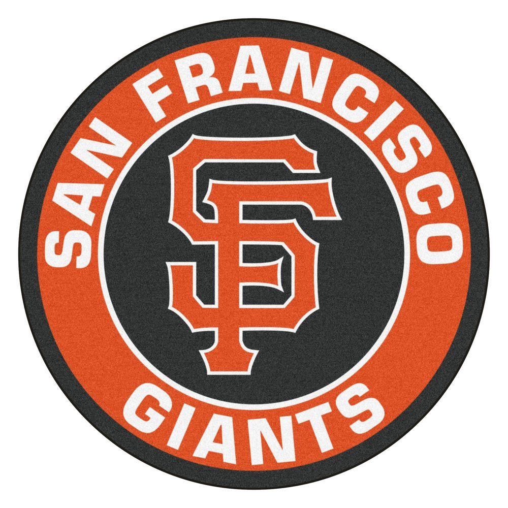San Francisco Giants Logo - FANMATS MLB San Francisco Giants Orange 2 ft. x 2 ft. Round Area Rug ...