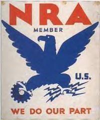 White and Blue Eagle Logo - National Recovery Administration