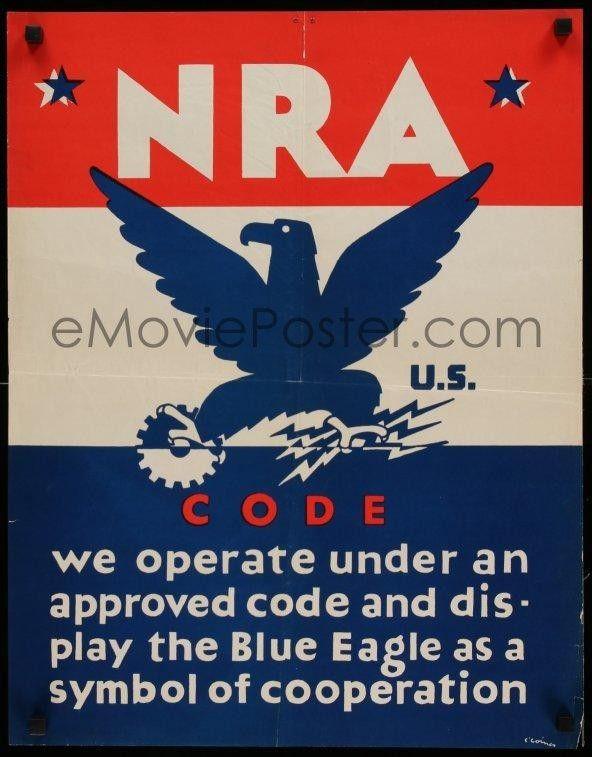 NRA Blue Eagle Logo - NRA US CODE 19x24 special '34 display the Blue Eagle as a symbol