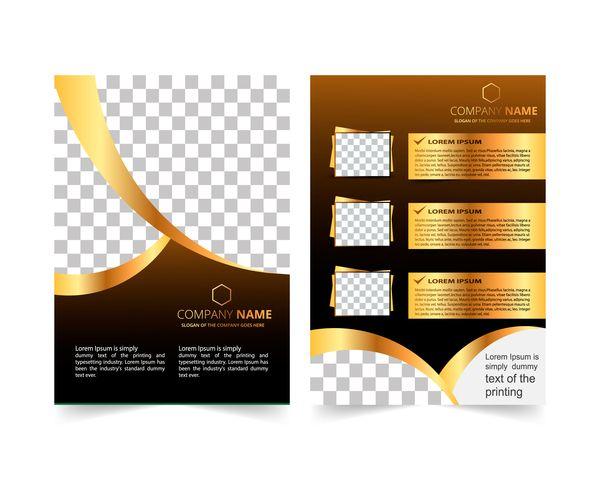 Golden Company Logo - Golden company brochure cover template vector 13