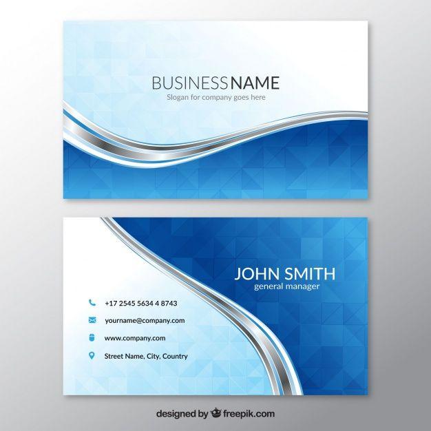 Blue Lines Company Logo - Blue business card with wavy lines Vector | Free Download