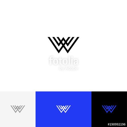 Blue Lines Company Logo - W with lines vector. Minimalism logo, icon, symbol, sign from ...