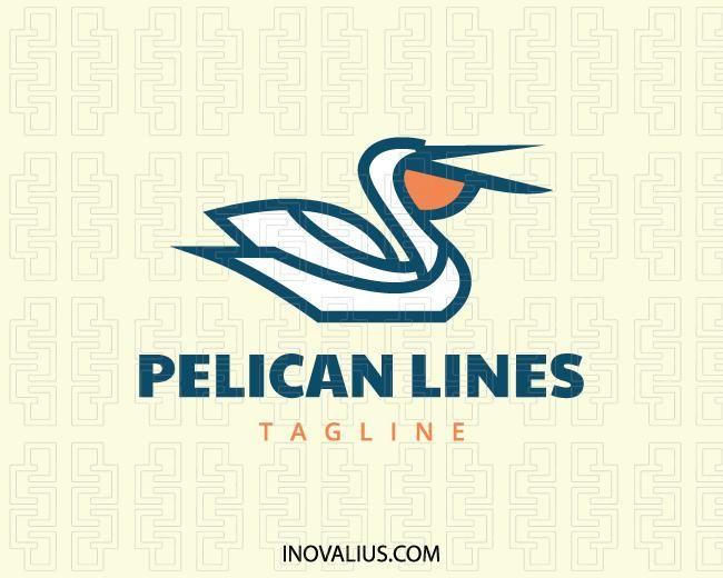 Blue Lines Company Logo - Pelican Lines Logo Design