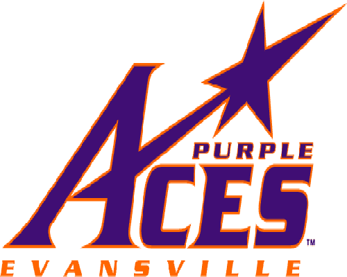 Evansville Logo - Evansville Purple Aces 2001 Pres Primary Logo Iron On Sticker Heat