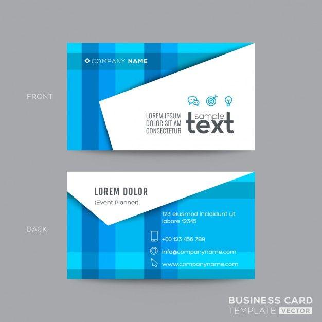 Blue Lines Company Logo - Geometric business card with blue lines Vector | Free Download