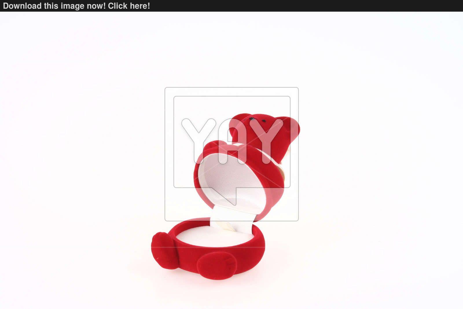 Empty Red Boxes Logo - Opened Empty Red Bear Ring Box image