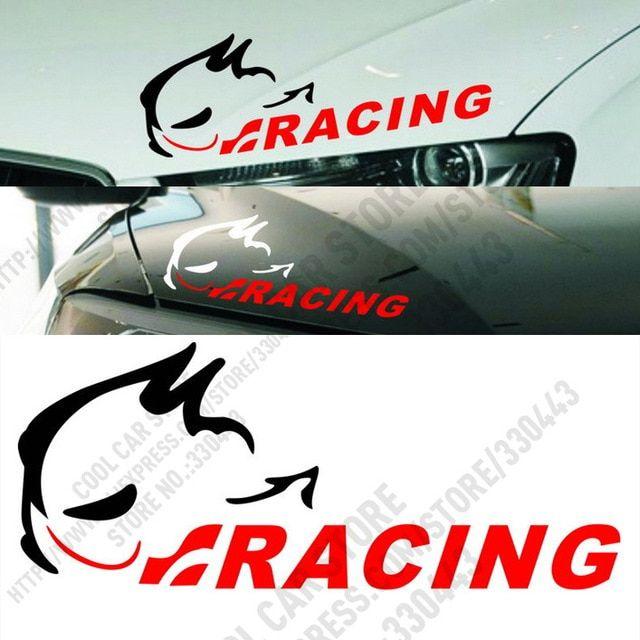 Rabbit Racing Logo - 2 Pieces Evil rabbit Racing Sport light eyebrow Car Sticker For vw ...