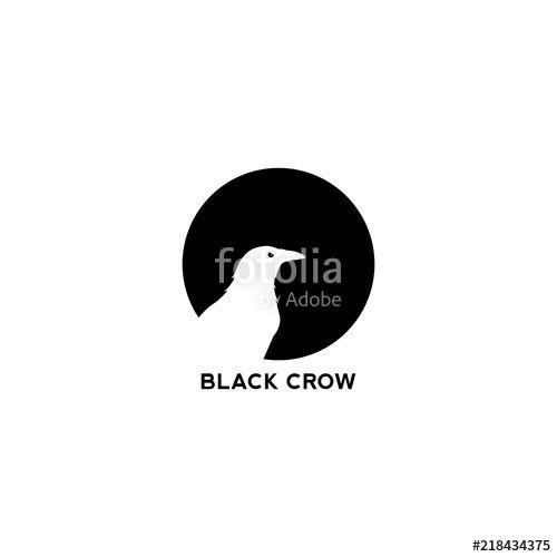 Black Crow Logo - Black Crow Logo Template. Raven Vector Design. Bird Illustration