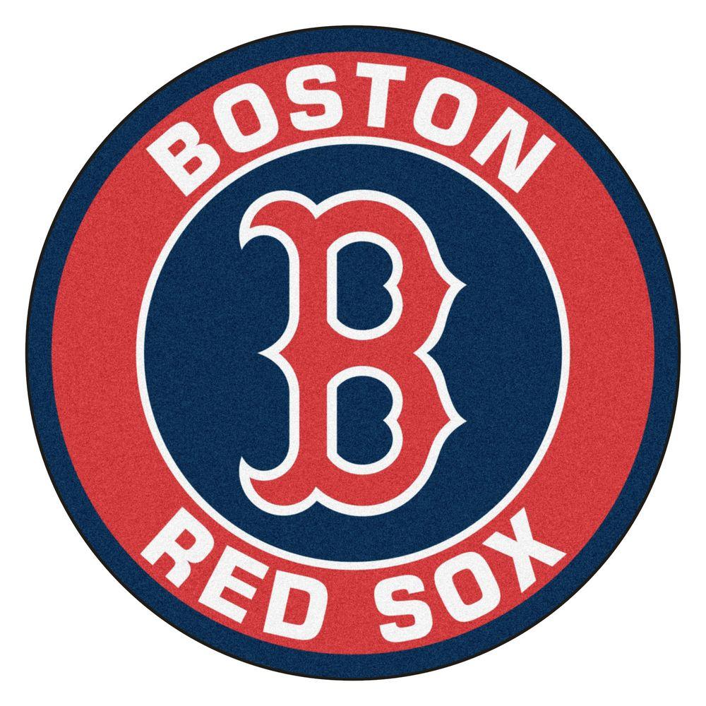 Boston Red Sox Logo - FANMATS MLB Boston Red Sox Red 2 ft. x 2 ft. Round Area Rug-18129 ...