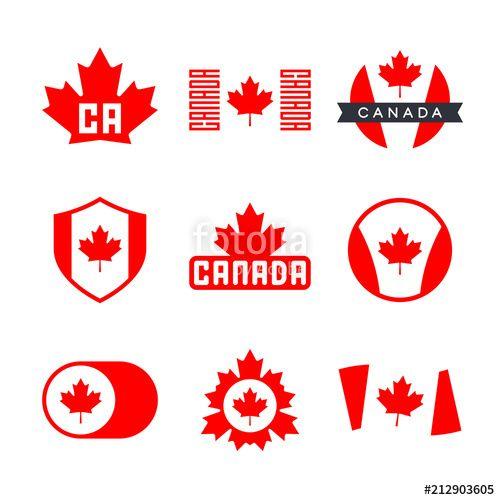 Canada Leaf Logo - Canada flag, logo design graphics with the Canadian flag and red ...