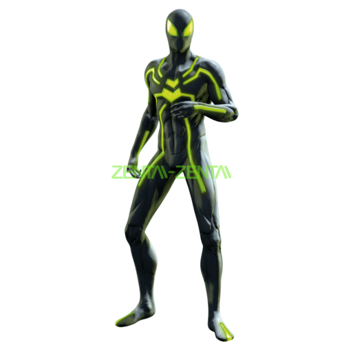 Green and Black Spider-Man Logo - NEW! Glow in Dark Skeleton Printed Zentai Suit