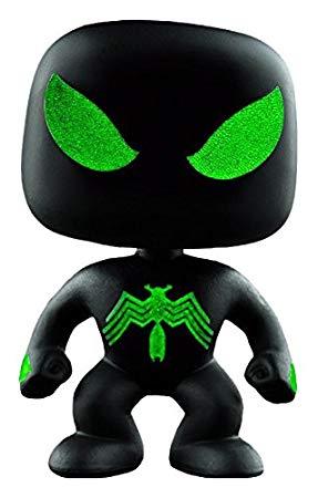 Green and Black Spider-Man Logo - GITD 7011 POP! Bobble Marvel Black Suit Spider Man Toy: Amazon.co