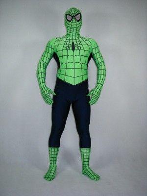 Green and Black Spider-Man Logo - Green And Black Spiderman Costume Full Body Spiderman Costume