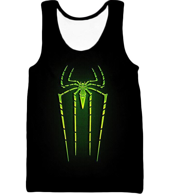 Green and Black Spider-Man Logo - Cool Green Spiderman Logo Promo Black Tank Top SP027