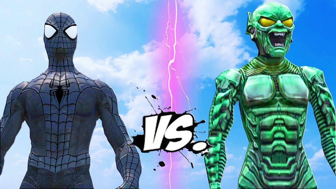 Green and Black Spider-Man Logo - BLACK SPIDERMAN vs GREEN GOBLIN - Epic Battle - YouTube