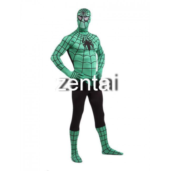 Green and Black Spider-Man Logo - Halloween Spiderman Cosplay Zentai Suit/ Buy Green and Black