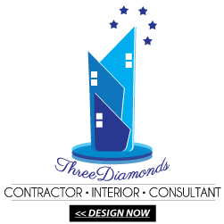 Three Diamond Logo - Design Interior, Consultant, Contractor, Furnitures & Home Accessories