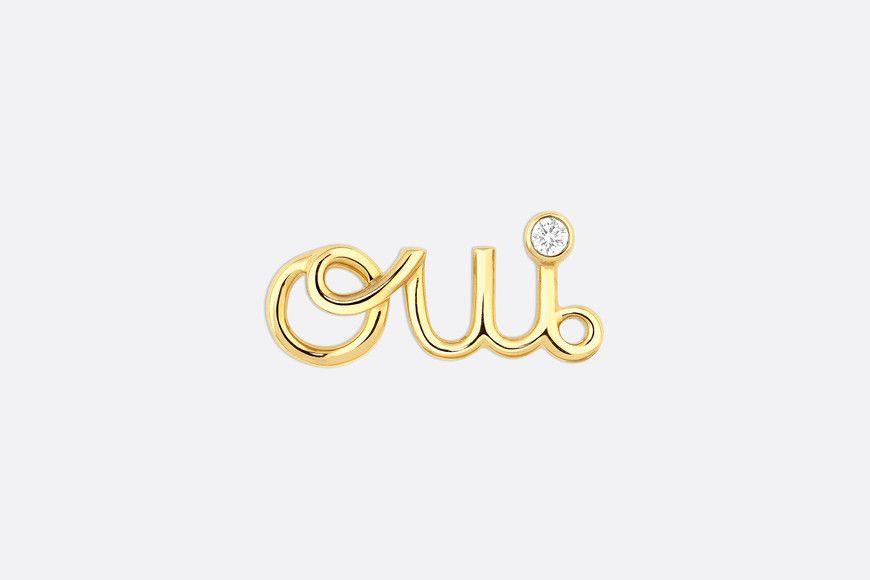 Three Diamond Logo - Oui earring, in 18k yellow gold and diamond - Fashion Jewelry ...