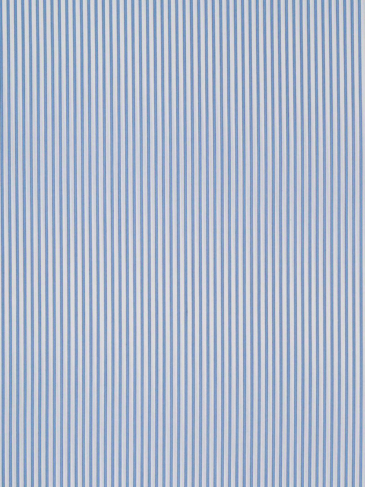 Blue and White Line Logo - 100% Cotton Twill Fabric – Narrow Stripes – White, Pale Blue and ...