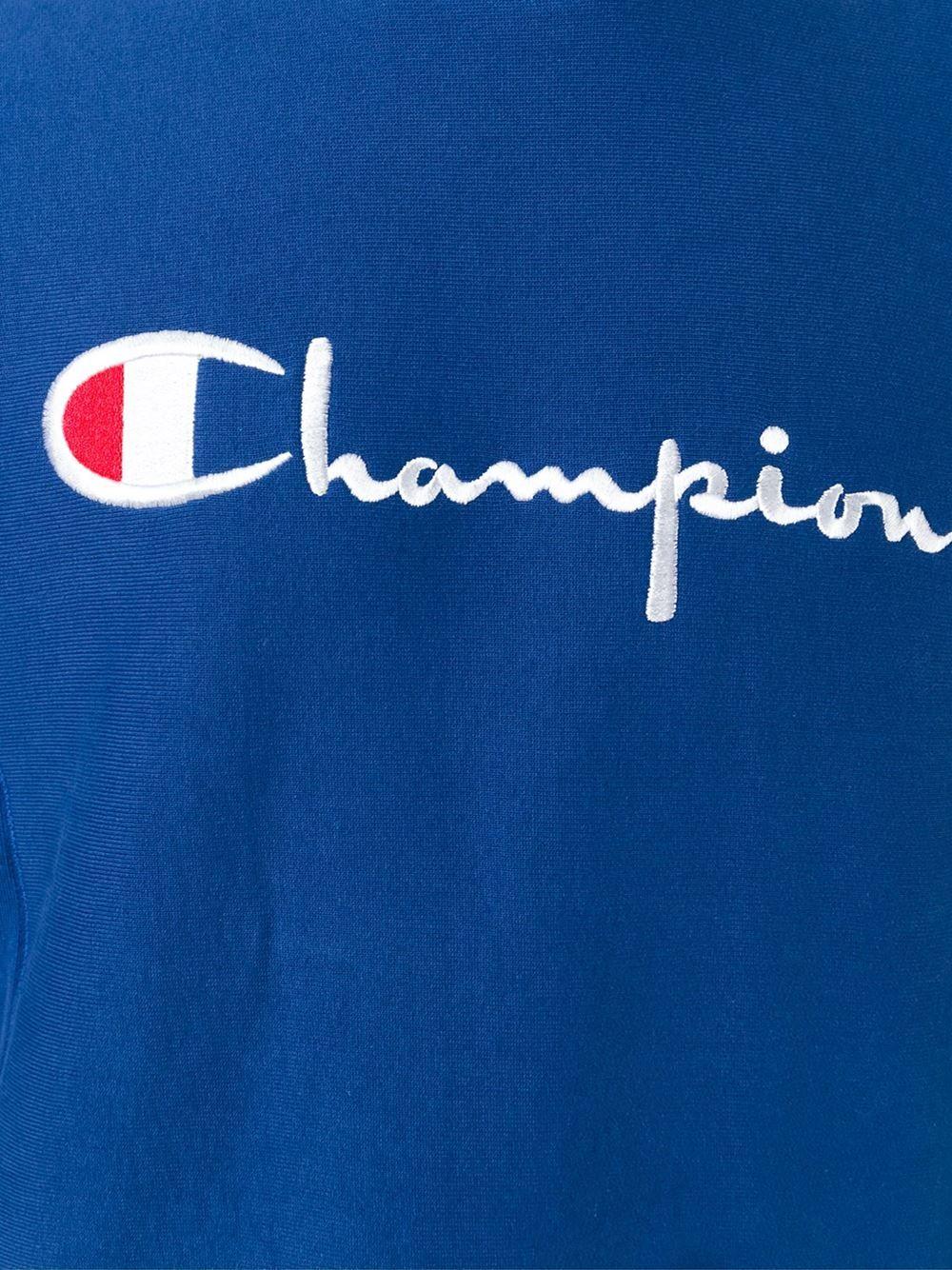 Blue Champion Logo - Champion Logo Embroidered Sweatshirt in Blue for Men