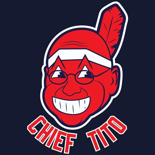 Indians Old Logo - CLEVELAND INDIANS FAN CHIEF TITO LOGO PLAYOFF T SHIRT | CUBBY TEEES