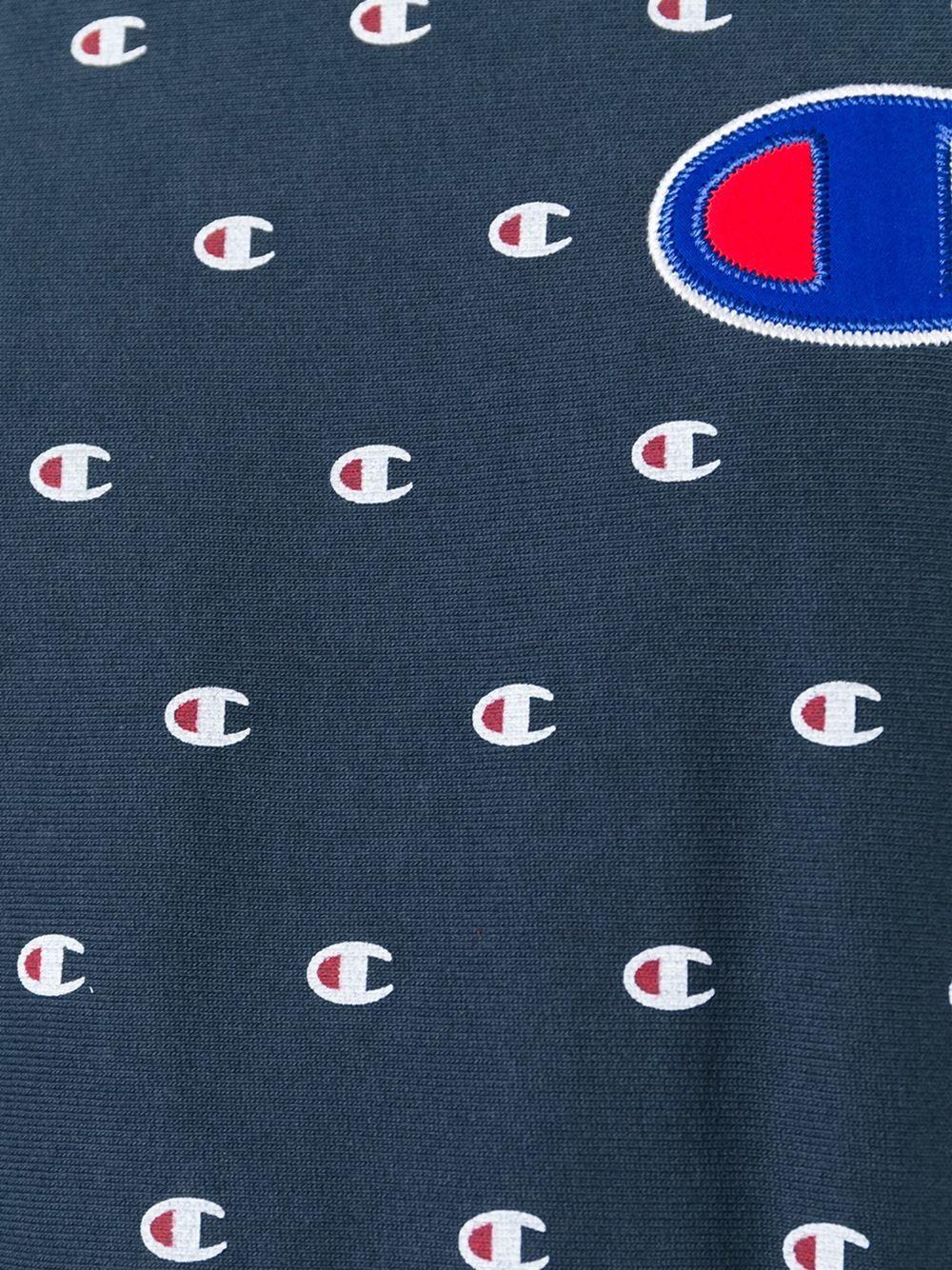 Blue Champion Logo - Lyst Mini Logo Print Sweatshirt in Blue