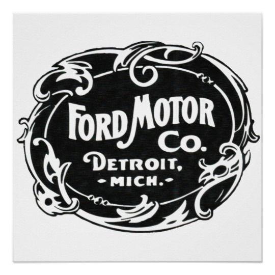 Vintage Ford Logo - Vintage Ford Motor Company Detroit Retro Cool Logo Poster