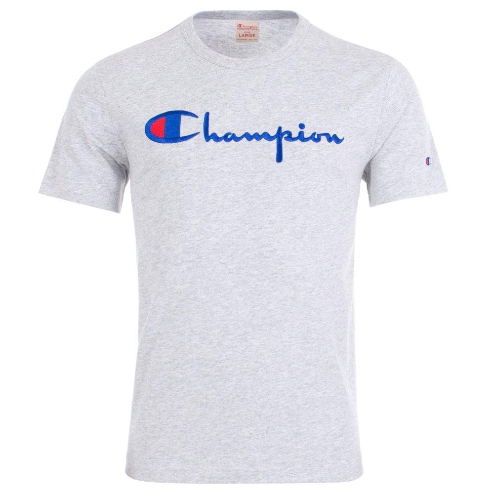 Blue Champion Logo - Champion Script Big Logo T Shirt