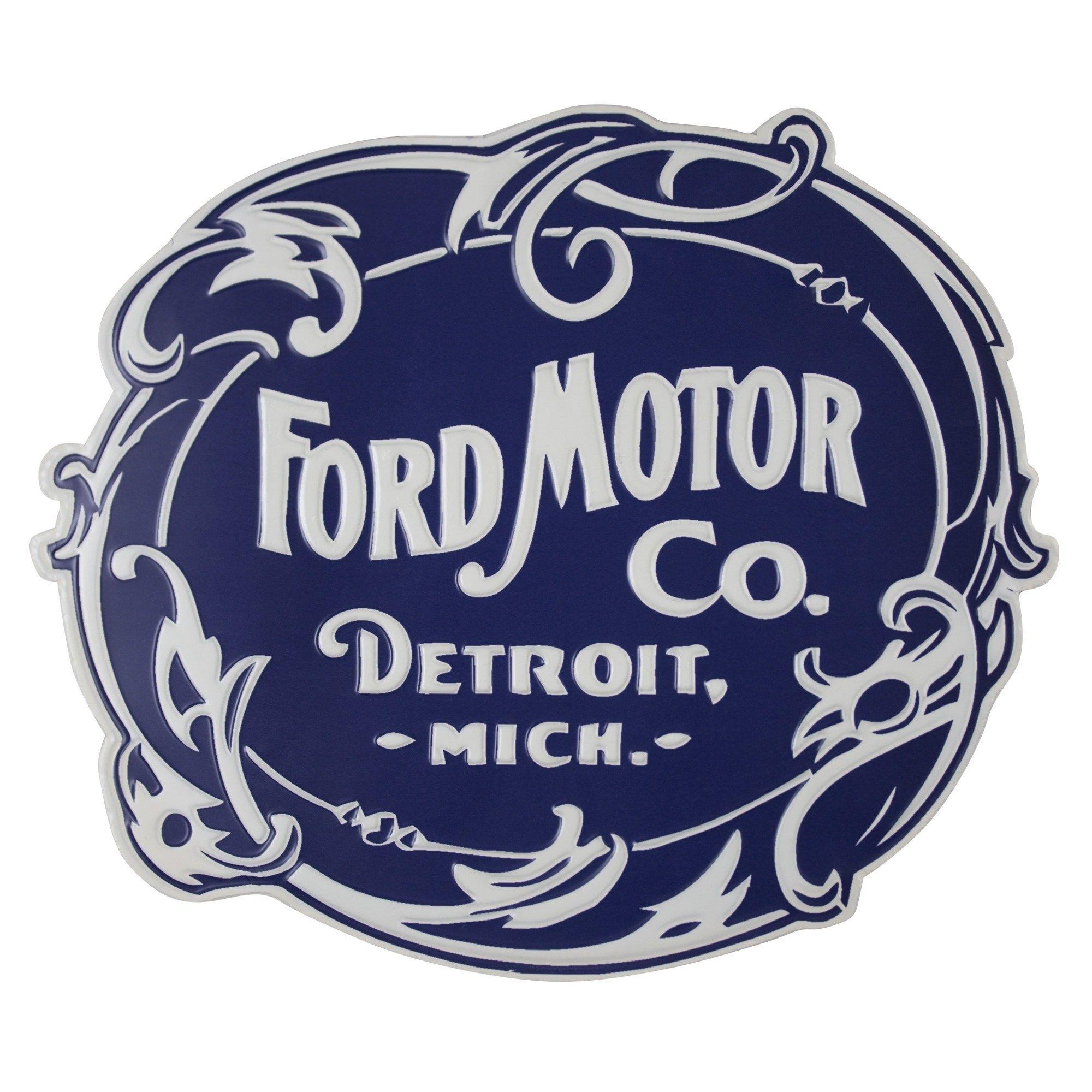 Vintage Ford Logo - Shop American Art Decor Vintage Ford Logo Embossed Metal Wall Decor ...