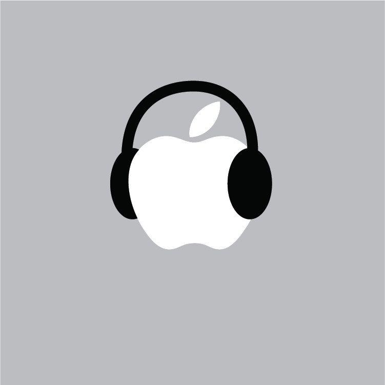 Headphones Logo - Apple Headphones Mac Apple Logo Cover Laptop Vinyl Decal | Etsy