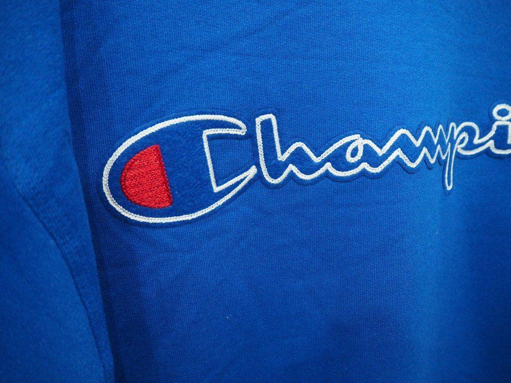 Blue Champion Logo - CHAMPION LOGO HOODIE-BLUE